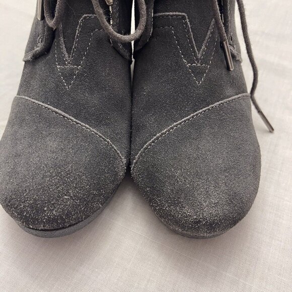 Toms Charcoal Gray Women’s Wedge Booties Size 9 - Picture 6 of 8